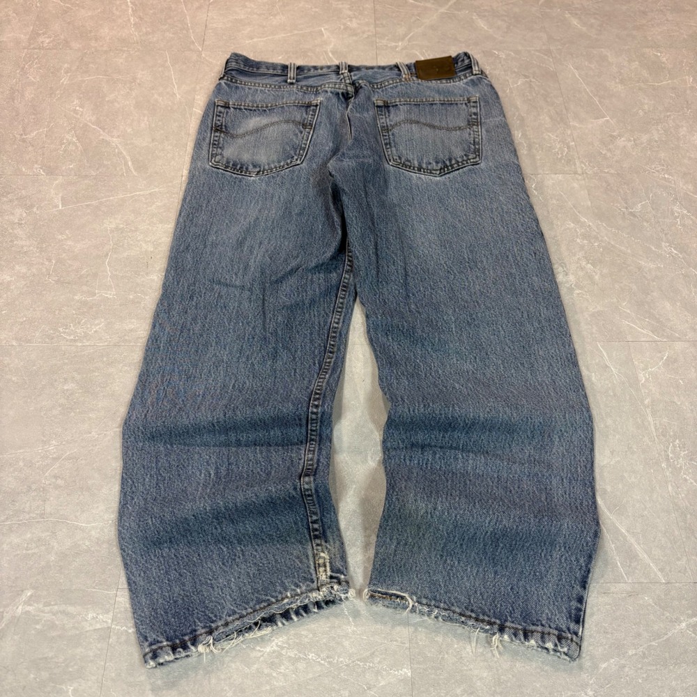 Lee Dungarees Mens 34x29 Relaxed Fit Blue Denim Jeans Distressed JIM-M685-027